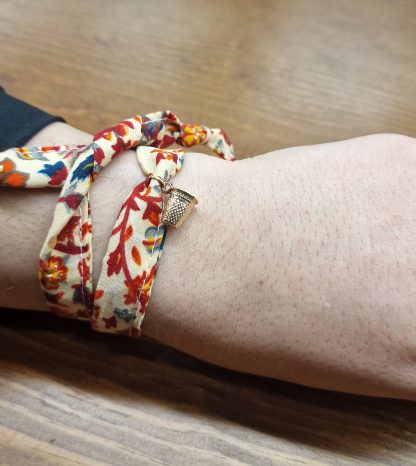 Pulseira Jaipur com Dedal: Creme e Vermelha
