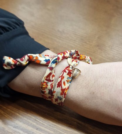 Pulseira Jaipur com Dedal: Creme e Vermelha