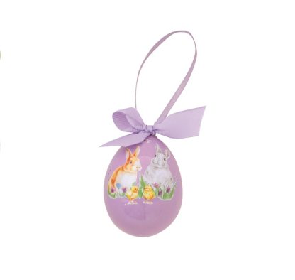 Ovo em Cerâmica Happy Easter Coelhos lilás: Easylife