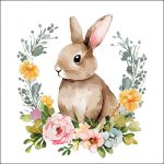 Guardanapo papel 33X33 (20 unidades): Coelho em Ramalhete