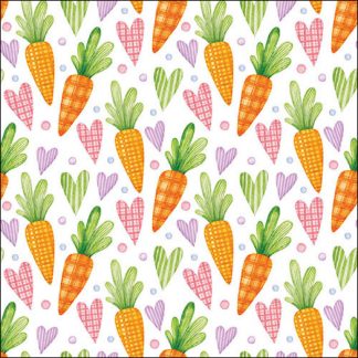 Guardanapo papel 33X33 (20 unidades): Cenouras e Corações