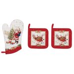Conjunto Luva e 2 Pegas de cozinha Christmas Memories: Easylife