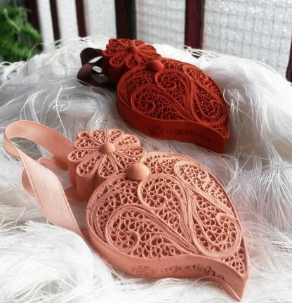Coração grande Rosa Velho Linho: Jasmim