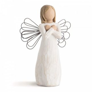 Figura Anjo Sinal de Amor: mãos ao peito
