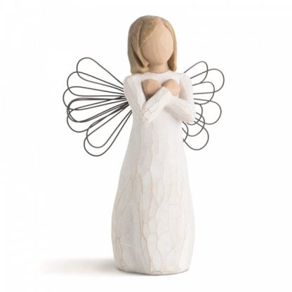 Figura Anjo Sinal de Amor: mãos ao peito