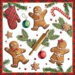 Guardanapo papel 33X33cm (20 unidades): Biscoitos Gingerbread