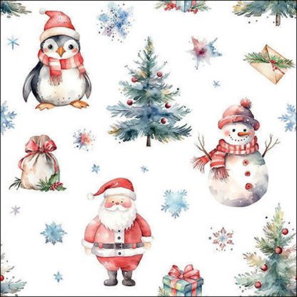 Guardanapo papel 33X33cm (20 unidades): Trio na Neve