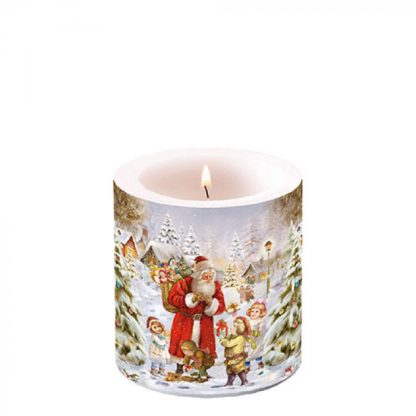 Vela pequena: Pai Natal e Meninos com presentes