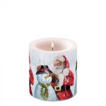 Vela pequena: Pai Natal e Boneco de Neve