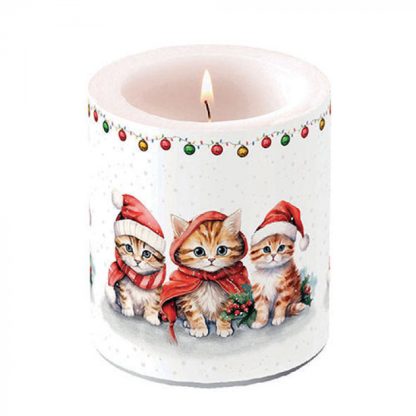 Vela média: Gatinhos na Neve