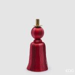Castiçal para vela alta Tassel Rosa e Vermelho 35cm