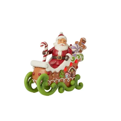 Pai Natal Trenó de Doces com Leds 21cm
