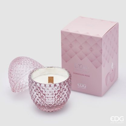 Vela Ovo de Vidro Rosa: aroma Rosa de Marrocos