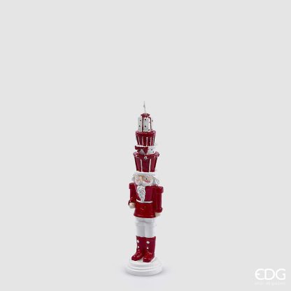 Vela decorativa Soldadinho Vermelho e Branco 21cm