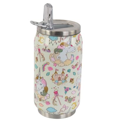 Lata Isotérmica 280ml com palhinha Les Artistes: Unicórnios