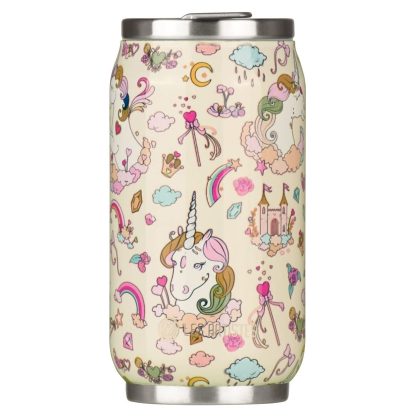 Lata Isotérmica 280ml com palhinha Les Artistes: Unicórnios