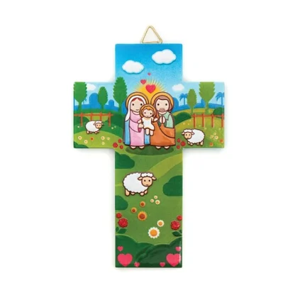 Cruz 3D Sagrada Família: ovelhinhas em torno