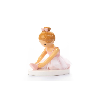 Figura Bailarina Ballet: Sentada com pés em ponta