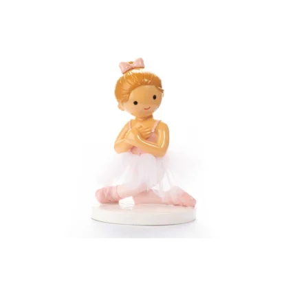 Figura Bailarina Ballet: abaixada, mãos no peito