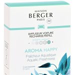 Duas recargas difusor de carro aroma Happy - Frescura Aquática (intensidade 5 de 5)