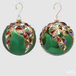 Bola de Natal Harlequin Ladrilhada: 1 unidade Verde