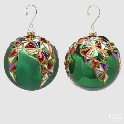 Bola de Natal Harlequin Ladrilhada: 1 unidade Verde