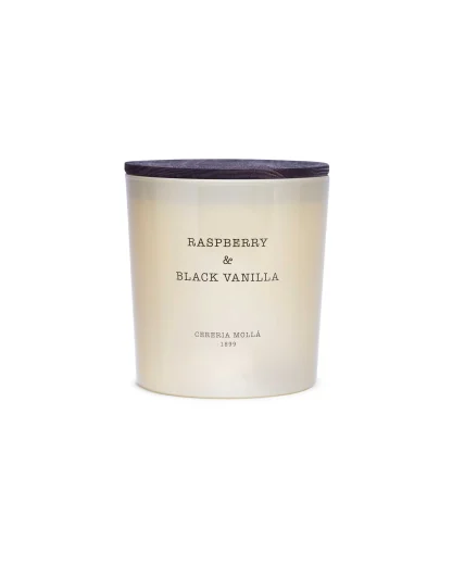 Vela 600gr 3 Pavios Cereria Mollá: Raspberry & Black Vanilla (Framboesas e Baunilha Negra)