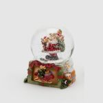 Globo de neve base quadrada Pai Natal com Cardinal 9X8cm