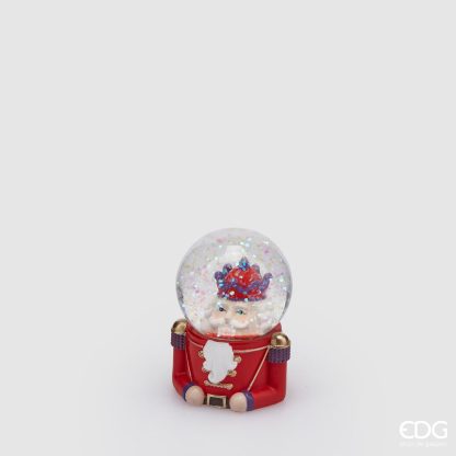 Globo de Neve 6cm Soldado Vermelho e Roxo