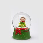 Globo de neve 9cm Elfo: Pernas Cruzadas