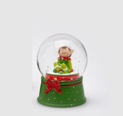 Globo de neve 9cm Elfo: Pernas Cruzadas