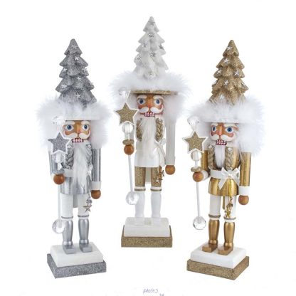 Nutcracker madeira Hollywood Nutcrackers - Brilhantes Prata: 45cm
