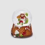 Globo de neve musical + leds Duende Pasteleiro base Bolachas: com Pão