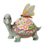 Tartaruga com Flores e Borboleta "A Delicate Friendship"