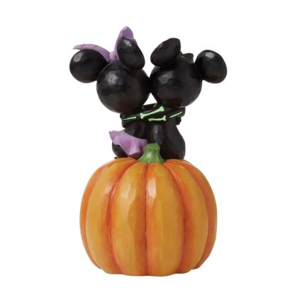 Mickey e Minnie Esqueletos abraçados na Abóbora: luz led