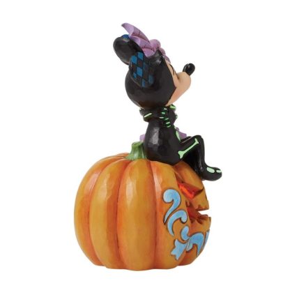Mickey e Minnie Esqueletos abraçados na Abóbora: luz led