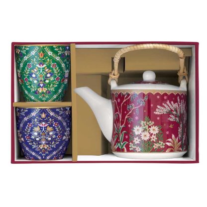 Conjunto Bule 600ml com infusor de chá + 2 chávenas 160ml Eclectic Chic: Easylife