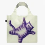 Saco reutilizável LOQI: "Flying Purr-ple Cat", de Armando Veve