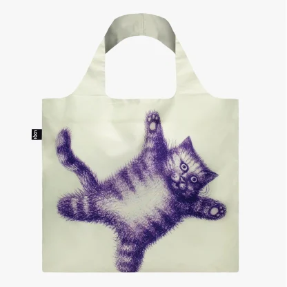 Saco reutilizável LOQI: "Flying Purr-ple Cat", de Armando Veve