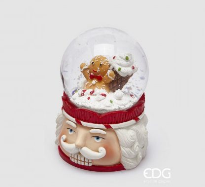 Globo de neve Cabeça Nutcracker Bigodes Brancos: Gingerbread Menino Gelado