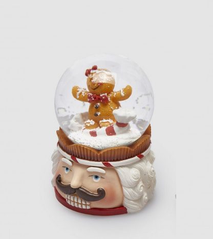 Globo de neve Cabeça Nutcracker Bigodes Negros: Gingerbread Menina