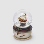 Globo de neve Cabeça Boneco de Neve 10cm: Pai Natal com Floco de Neve
