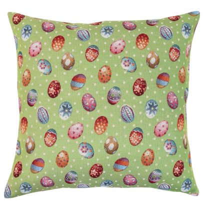 Capa de Almofada 45X45: Ovinhos em fundo verde