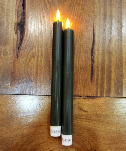 Pack 2 Velas Led Verde Escuro: 24cm X 2.2cm