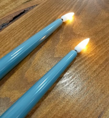 Pack 2 Velas Led Shiny Verde Jade: 28cm X 2.2 cm
