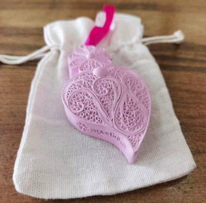 Coração grande Rosa Saco Linho: Lavanda