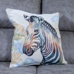 Capa almofada 45X45cm Natural: Zebra com bege