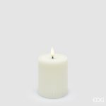 Vela Led Riscada Creme / Ivory: 10cm X 7.5cm