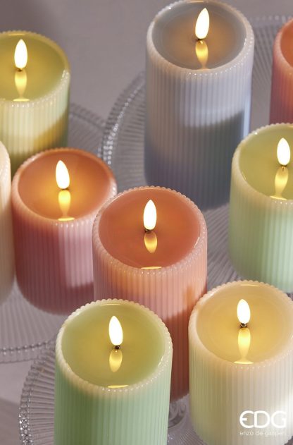 Vela Led Riscada Creme / Ivory: 10cm X 7.5cm