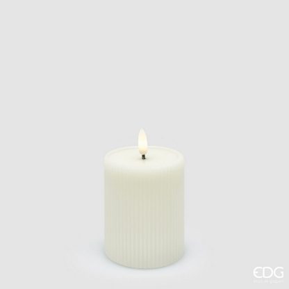Vela Led Riscada Creme / Ivory: 10cm X 7.5cm